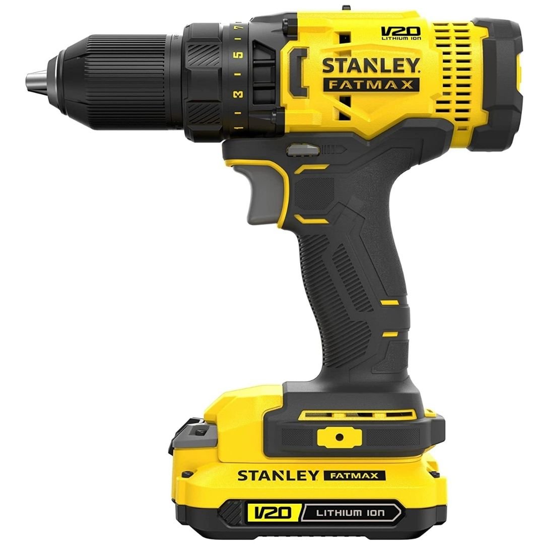 STANLEY SCD700D2K B1 V20 18V 2.0Ah 13mm Cordless Brush Drill